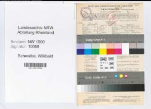 Entnazifizierung Willibald Schwalbe, geb. 30.07.1909 (Angestellter)