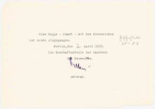 Justizgebäude, Berlin-Moabit: Korrespondenz