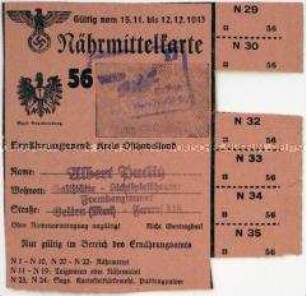 Fragment einer Nährmittelkarte