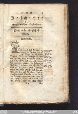 Fünf und vierzigstes Buch. Justinian.