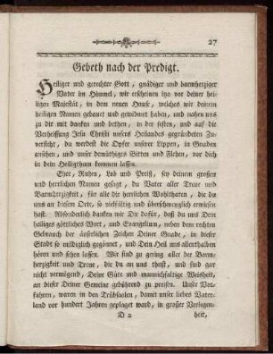 Gebeth nach der Predigt.
