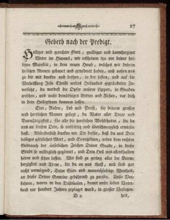 Gebeth nach der Predigt.