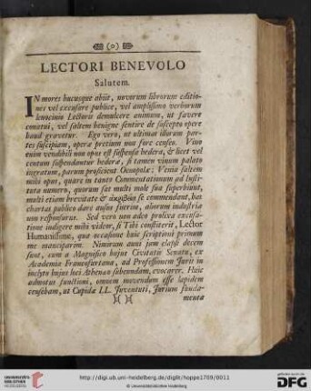 Lectori Benevolo