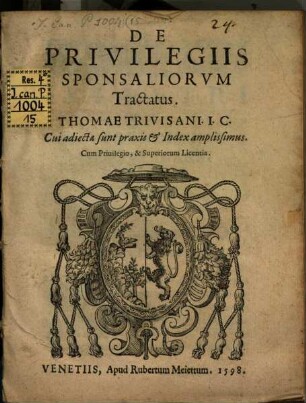 De privilegiis sponsaliorum tractatus