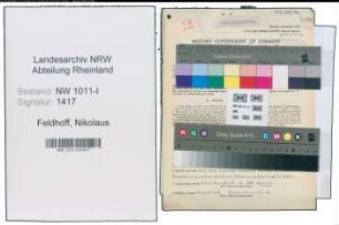 Entnazifizierung Nikolaus Feldhoff , geb. 25.06.1911 (Postangestellter)