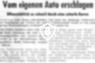 Vom eigenen Auto erschlagen
