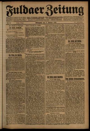 Erste Ausgabe vom Mittwoch, den 05. Januar 1916.
