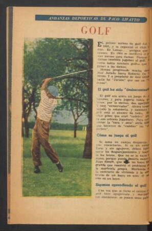 Golf : Andanzas deportivas de Paco Lifatto