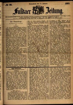 Ausgabe vom Samstag, den 17. Februar 1883.