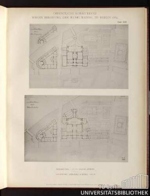 Öffentliche Konkurrenz wegen Bebauung der Museumsinsel 1884 Taf. LIII