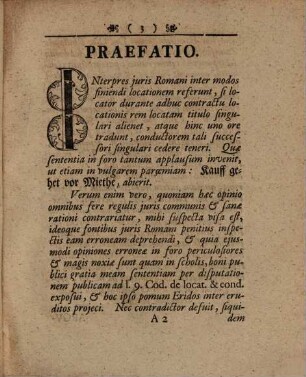 Kauff hebt Miethe nicht auf, Sive Commentatio Ad L. Emptorem 9. Cod. de loc. & cond. Qua Communis sententia & hinc enata vulgaris paroemia: Kauff gehet vor Miethe: refellitur