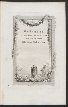 Gedanken bey dem Grab der zu St. Jacob 1444 gefallnen Schweizer