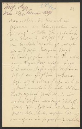 Brief an B. Schott's Söhne : 21.02.1891