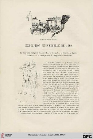 15: Expositon universelle de 1889 : la peinture française, l'aquarelle, la gouache, le pastel, le burin, l'eau-forte et lithographie à l'exposition décennale, [1]