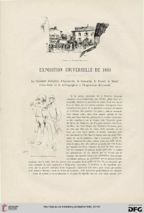 15: Expositon universelle de 1889 : la peinture française, l'aquarelle, la gouache, le pastel, le burin, l'eau-forte et lithographie à l'exposition décennale, [1]
