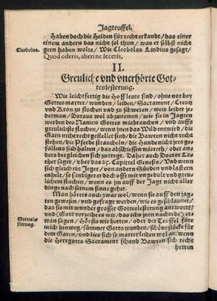 II. Greuliche und unerhörte Gotteslesterung.