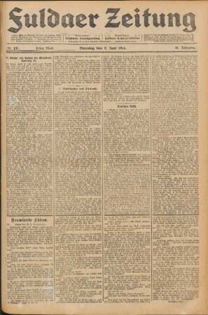 Ausgabe vom Dienstag, den 09. Juni 1914.