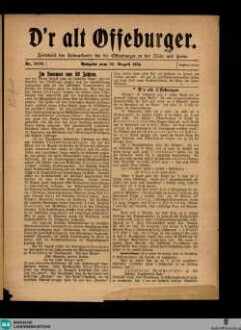 D' r Alt Offeburger : Zeitschrift der Heimatkunde für die Offenburger in der Nähe und Ferne