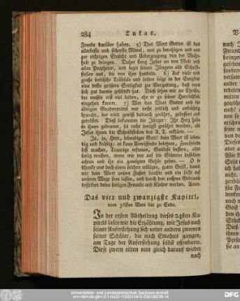 Das vier und zwanzigste Kapitel, vom 36sten Vers bis zu Ende.