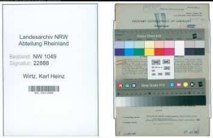 Entnazifizierung Karl Heinz Wirtz , geb. 11.11.1902 (Kaufmaennischer Angestellter)