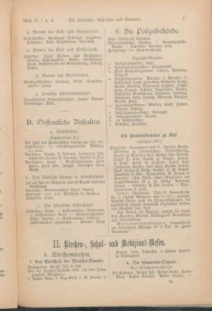 II. Kirchen-, Schul- und Medizinal-Wesen.