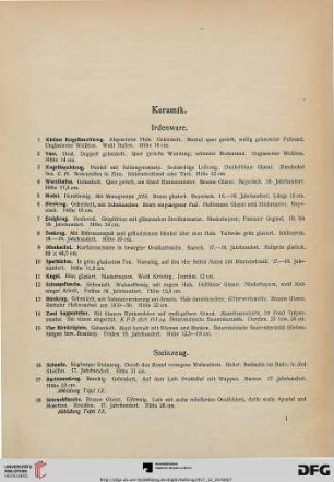 Keramik (Nr. 1-324)
