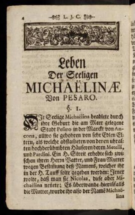 4-48, Leben der Seeligen Michaelinae Von Pesaro.