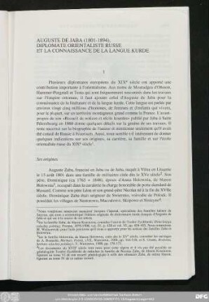 Auguste De Jaba (1801-1894), Diplomate Orientaliste Russe Et La Connaissance De La Langue Kurde