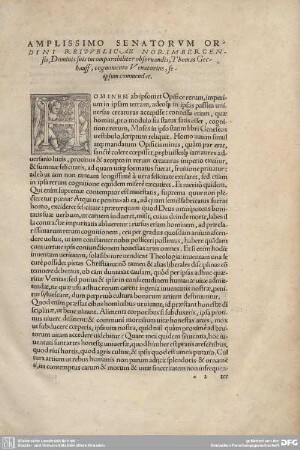 Amplissimo Senatorum Ordini Reipublicae Norimbergensis, Dominis suis incomparabiliter obseruandis...