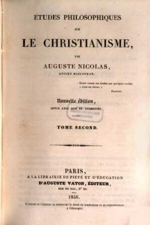 Études philosophiques sur le christianisme, 2