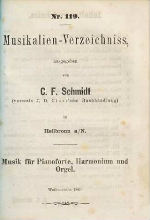Catalog. 119. 1869