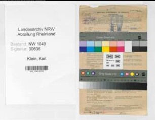 Entnazifizierung Karl Klein , geb. 13.03.1900 (Polizeibeamter)