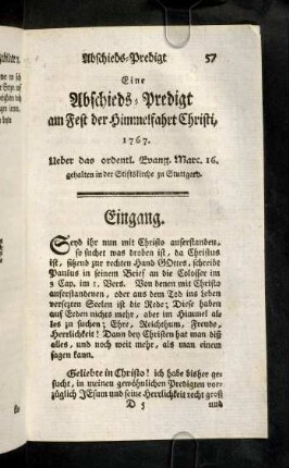 57-70, V. Eine Abschiedspredigt