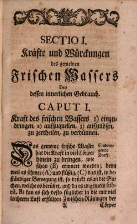 Unterricht von Krafft und Würckung des frischen Wassers in die Leiber der Menschen besonders der Krancken bey dessen innerlichen und äusserlichen Gebrauch