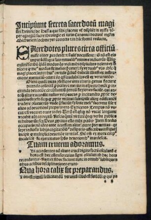 Incipiunt secreta sacerdotum magistri Heinrici de Hassia ...