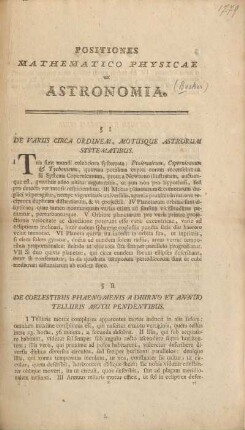§ II De coelestibus phaenomenis a diurno et annuo telluris motu pendentibus.