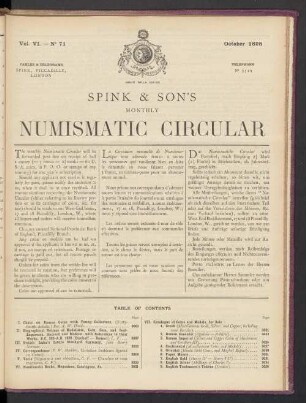 N° 71. October 1898
