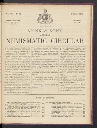 N° 71. October 1898
