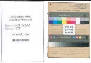 Entnazifizierung Josef Vennhoff , geb. 05.03.1904 (Arbeiter)