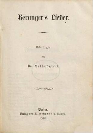 Béranger's Lieder