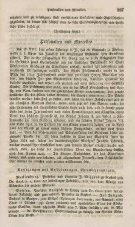 267-269 Personalien und Miscellen