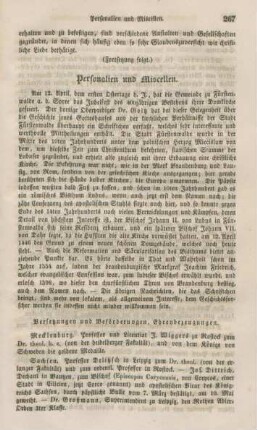 267-269 Personalien und Miscellen