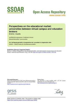 Perspectives on the educational market: universities between virtual campus and education brokers