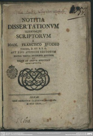 Notitia Dissertationum Aliorumque Scriptorum