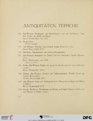 Antiquitäten, Teppiche (Nr. 22-182)