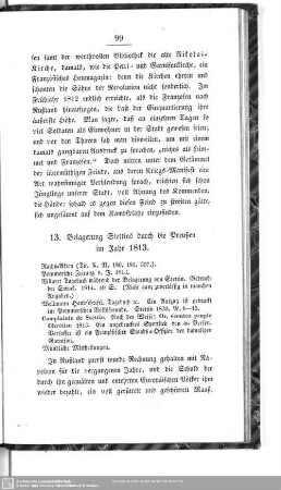 13. Belagerung Stettins durch die Preußen im Jahr 1813
