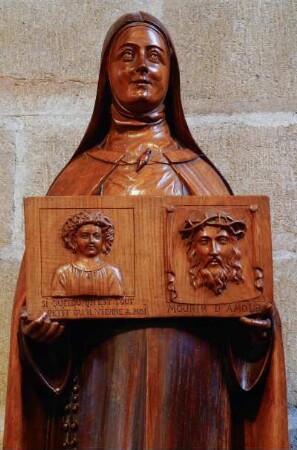 Frankreich. Bretagne. Morbihan. Josselin. Basilique Notre Dame du Rosier. Sainte Therese