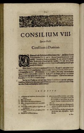 Consilium VIII.