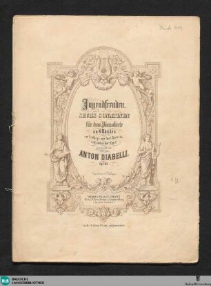 Jugendfreuden : sechs Sonatinen für das Pianoforte zu 4 Händen; im Umfange von fünf Tönen bei stillstehender Hand; op. 163