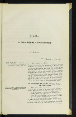 Protokoll der fünften Elbschiffahrts-Revisionskommision. 11ᵗᵉ Konferenz.